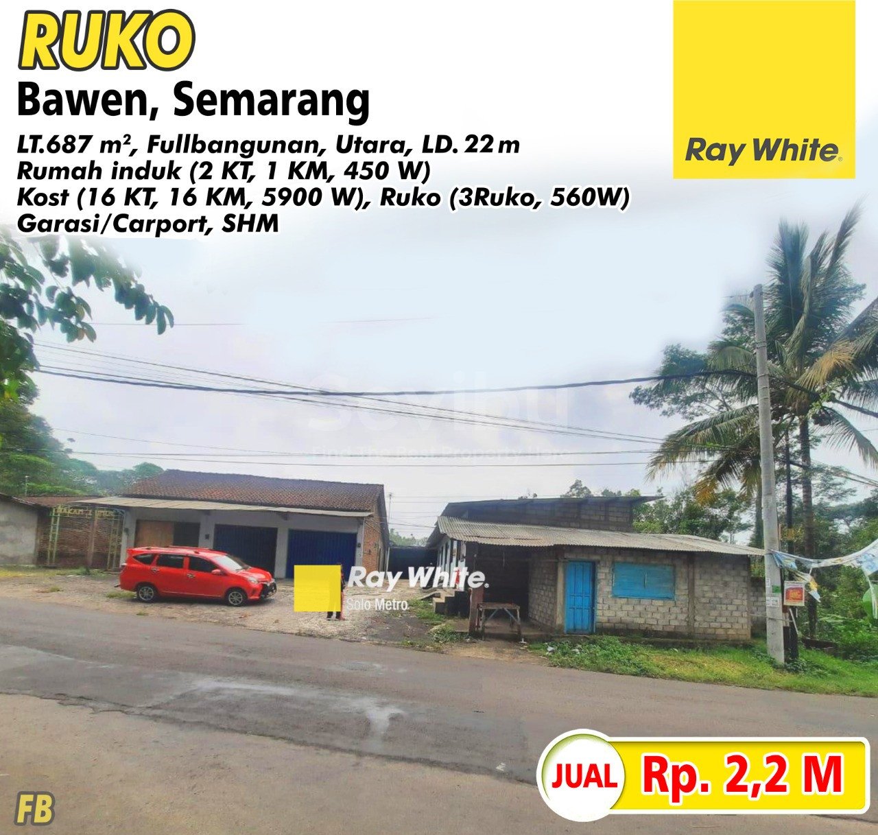 Febina-Ruko Rumah kost jual bawen semarang. SHM 4498. Hrg 2,2M