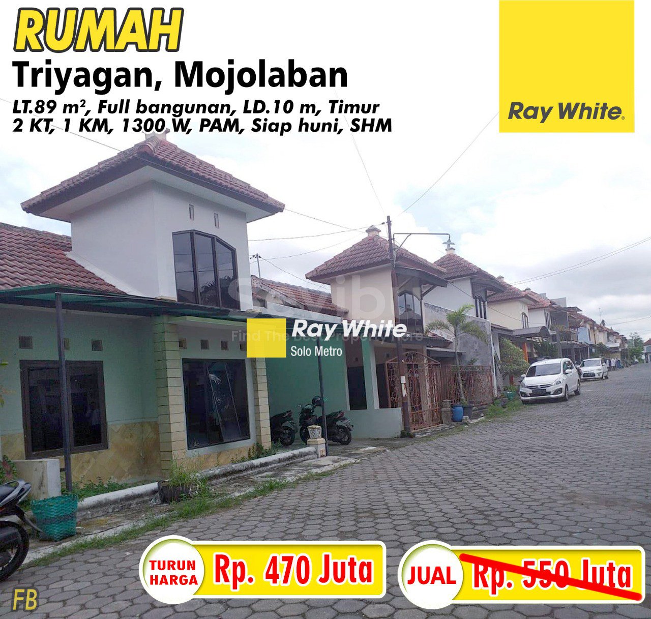 Febina-Rumah jual perum triyagan mojolaban sukoharjo. SHM 2926. Hrg 550JT turun jadi 470JT
