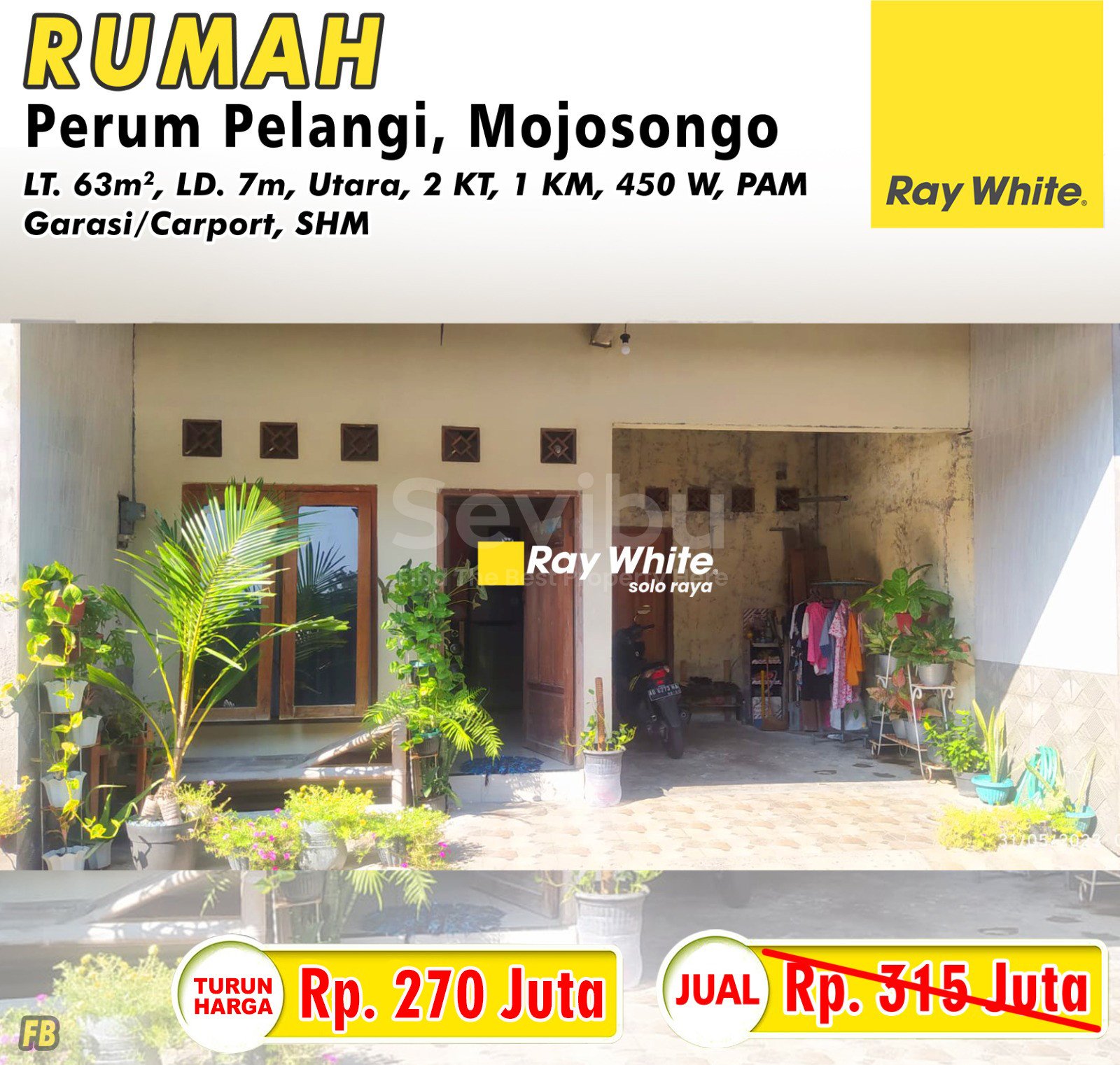 Febina-Rumah jual perumahan pelangi utara mojosongo jebres surakarta. SHM 7679. Hrg 315Jt turun jd 270Jt