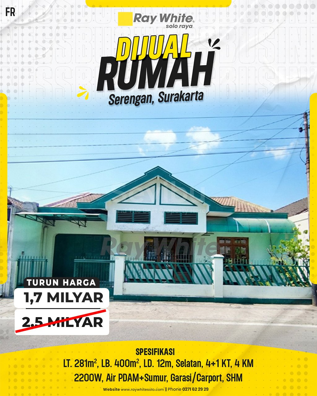 Fredy-Rumah jual Serengan Serengan Surakarta. SHM 387. Hrg 2,5M turun jd 1,7M