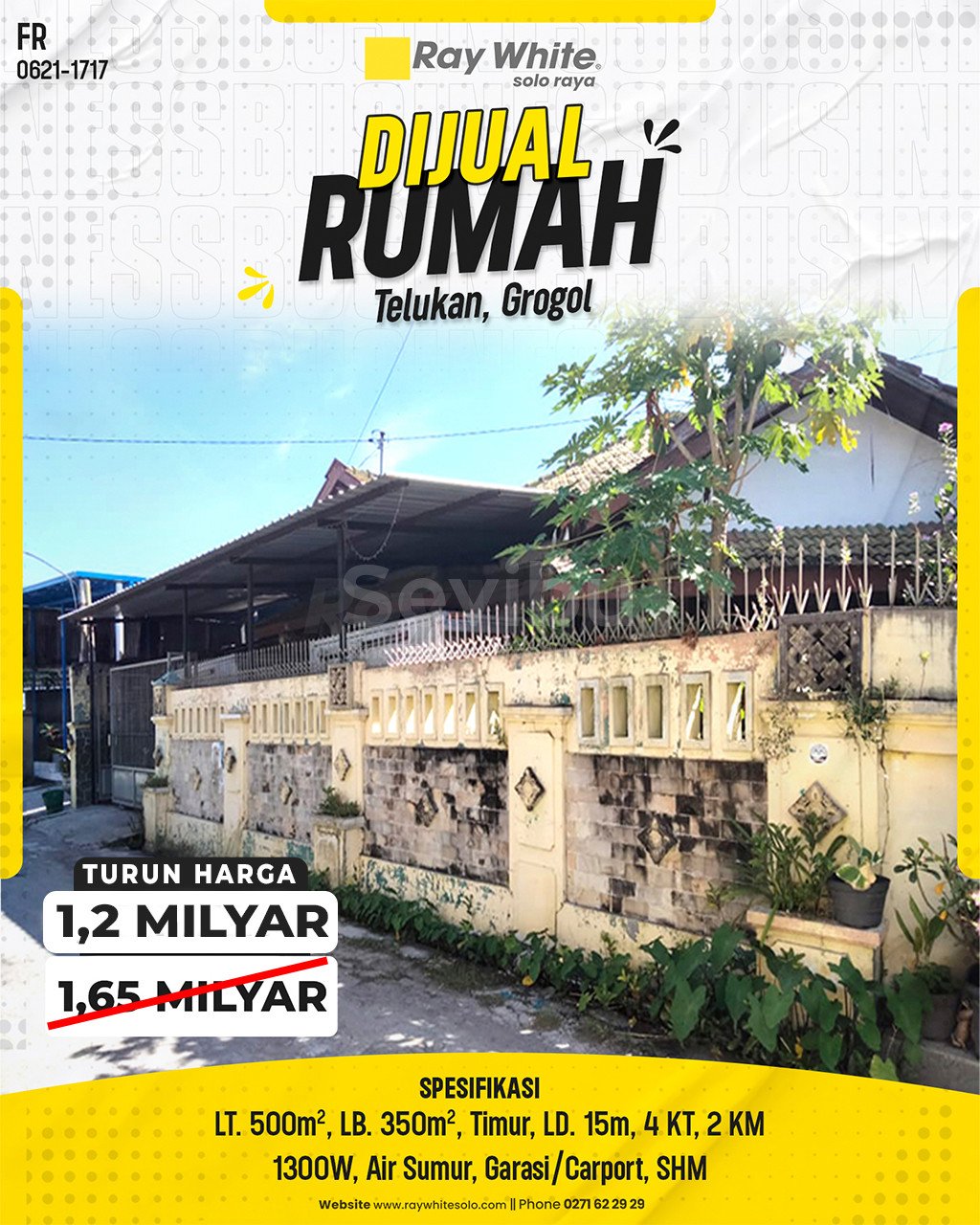 Fredy-Rumah jual telukan grogol sukoharjo. SHM 3675. Hrg 1,65M turun jd 1,2M
