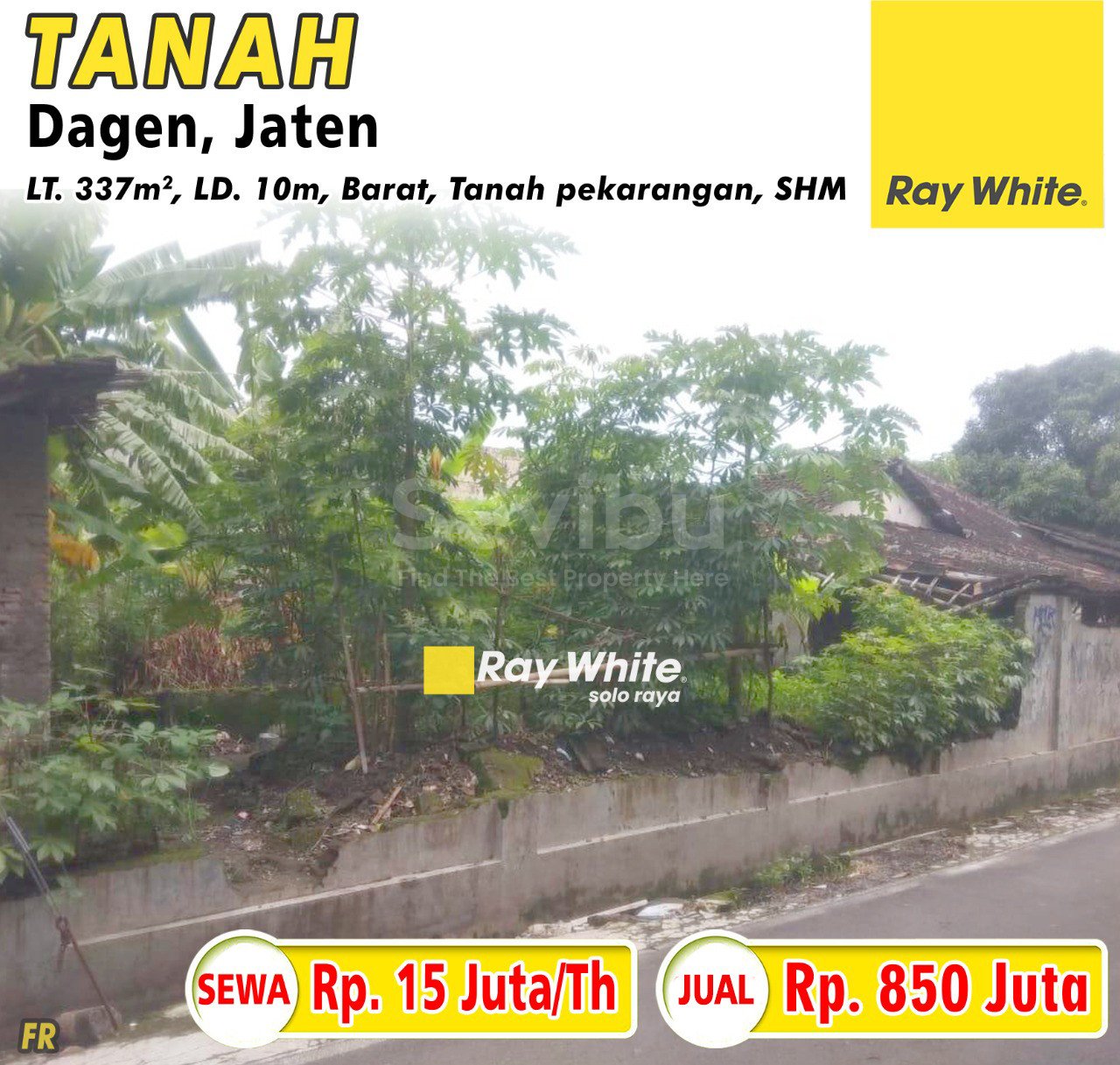 Fredy-Tanah jual sewa dagen jaten karanganyar. Hrg 850Jt ; 15Jt per th