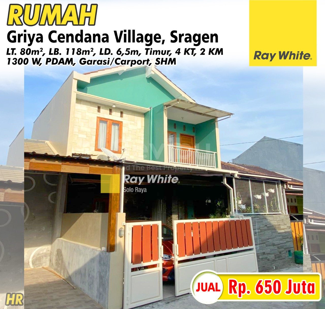 Hersus-Rumah jual griya cendana village Sragen kulon sragen. SHM 7242. HRg 650Jt