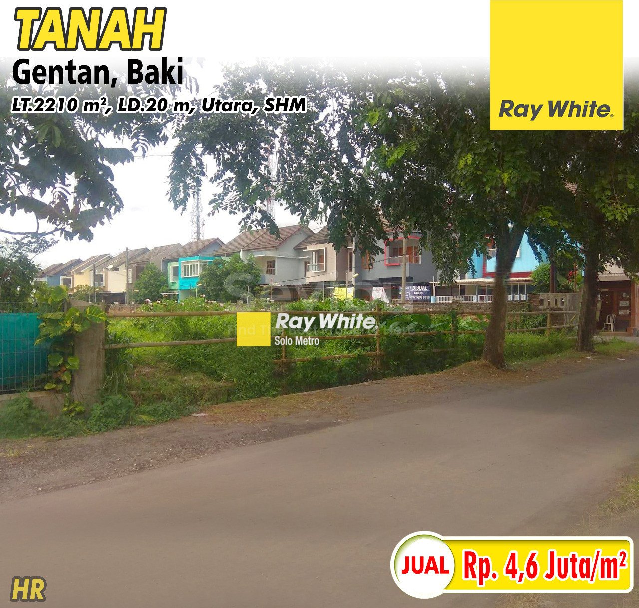 Hersus-Tanah jual jl. garuda gentan baki sukoharjo. SHM 2072. Hrg 4,6Jt per m2
