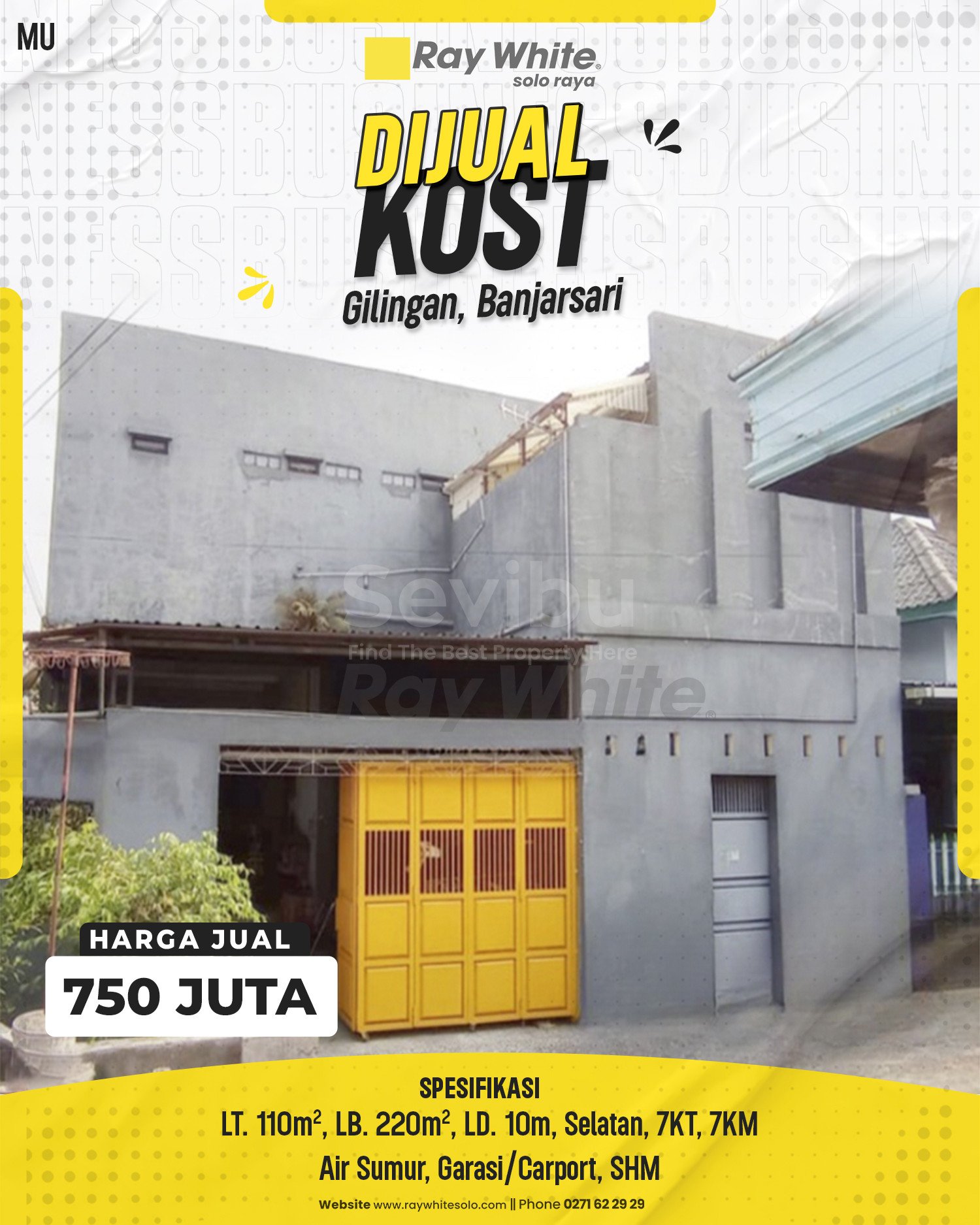 Muhammad-Kost jual rejosari ngemplak gilingan banjarsari surakarta, SHM 2444. HRg 1,25M turun jd 750Jt. GRade B