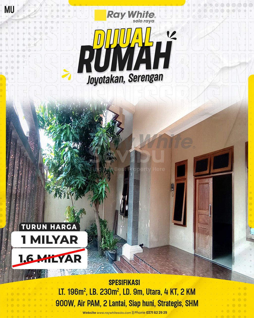 Muhammad-Rumah jual joyotakan serengan surakarta. SHM 1967. Hrg 1,6M turun jd 1M. Grade B