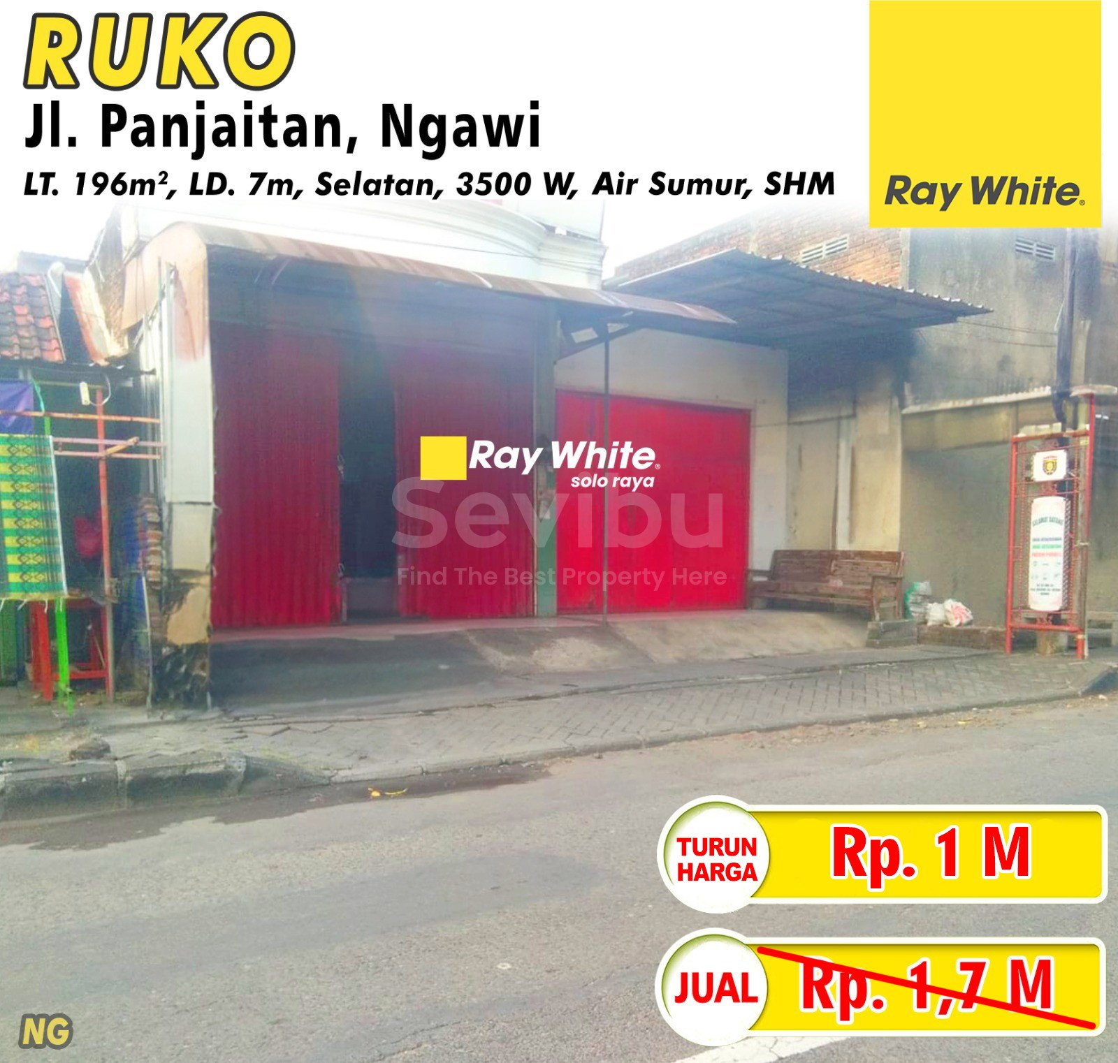 Nanang-Ruko jual jl. panjaitan jururejo ngawi. SHM 1178, 1177. Hrg 1,7M turun jd 1M