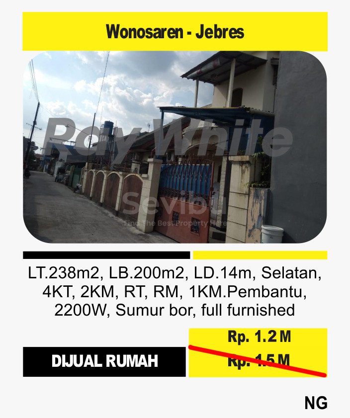 Nanang-Rumah jual wonosaren jagalan jebres surakarta. Hrg 1,5M turun jadi 1,2M