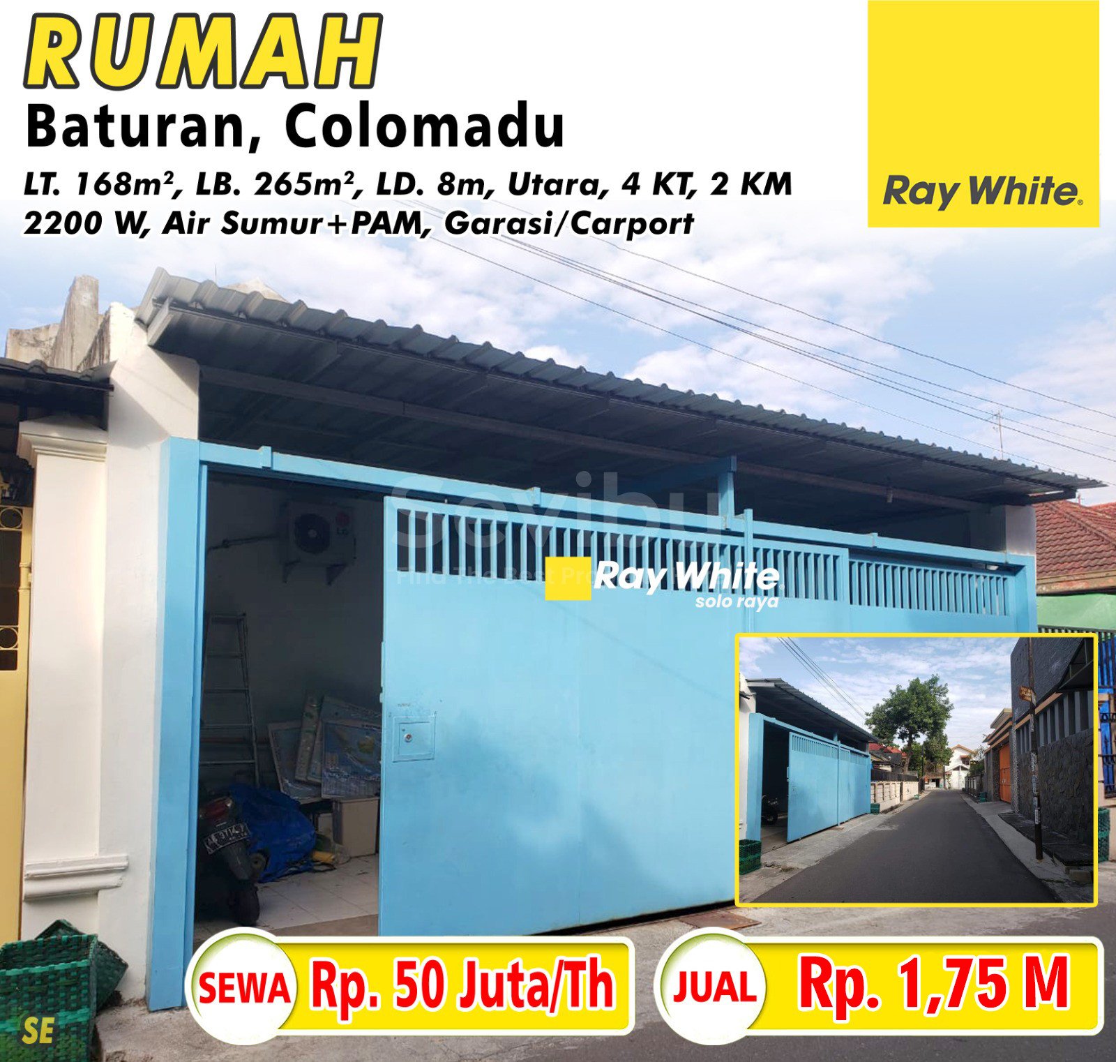 Searle-Rumah jual sewa perum griyan baru baturan colomadu karanganyar. HRg 2,5M turun jd 1,75M