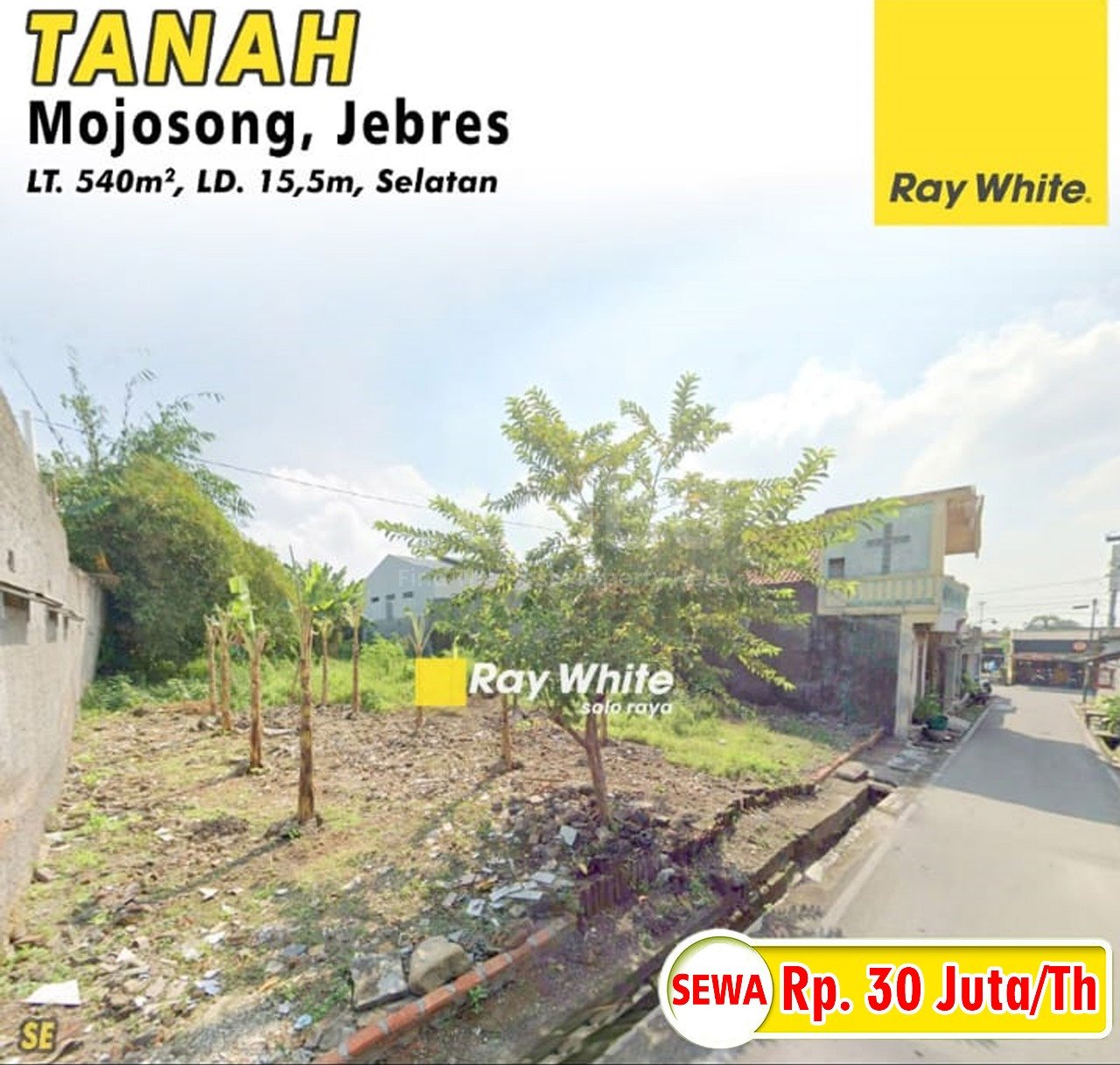 Searle-Tanah sewa Jl. sindoro mojosongo jebres surakarta. SHM 5349, 5350. HRg 40Jt per th turun jd 30Jt per th