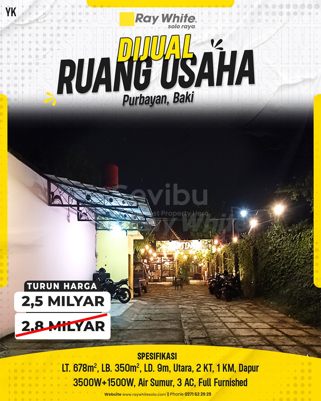 Yanik-R.Usaha jual purbayan baki sukoharjo. HRg 2,8M turun jd 2,5M (pra listing)