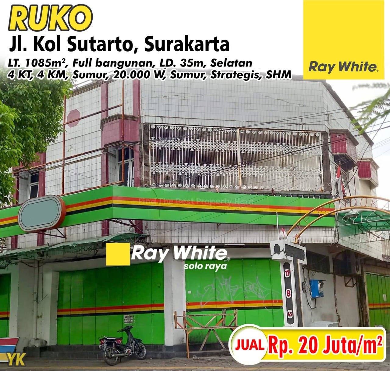 Yanik-Ruko jual Jl. Kol Sutarto Surakarta. Hrg 20Jt per m2 (PRa listing)