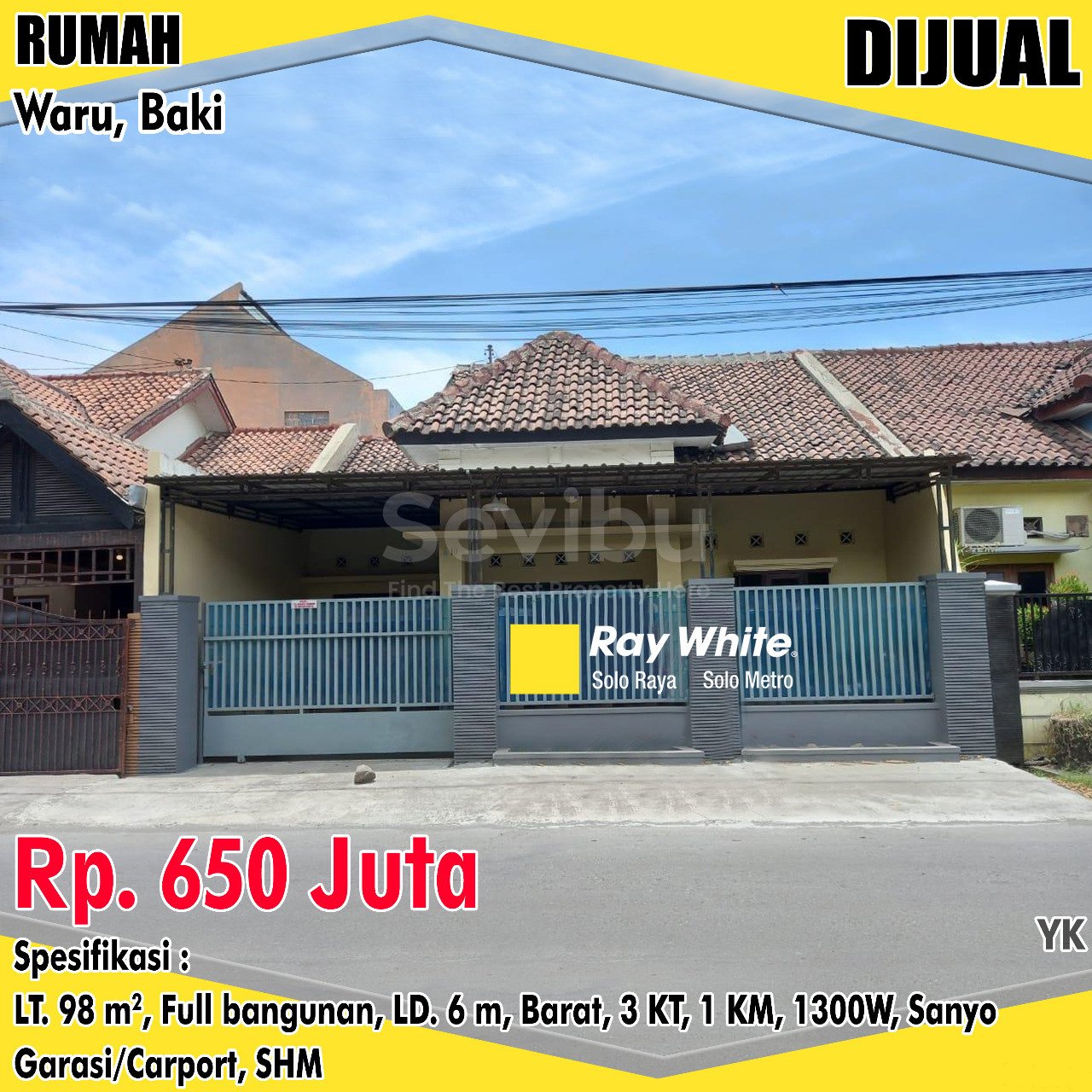 Yanik-Rumah jual perum new gaden waru baki sukoharjo. Hrg 650jt (pra listing)