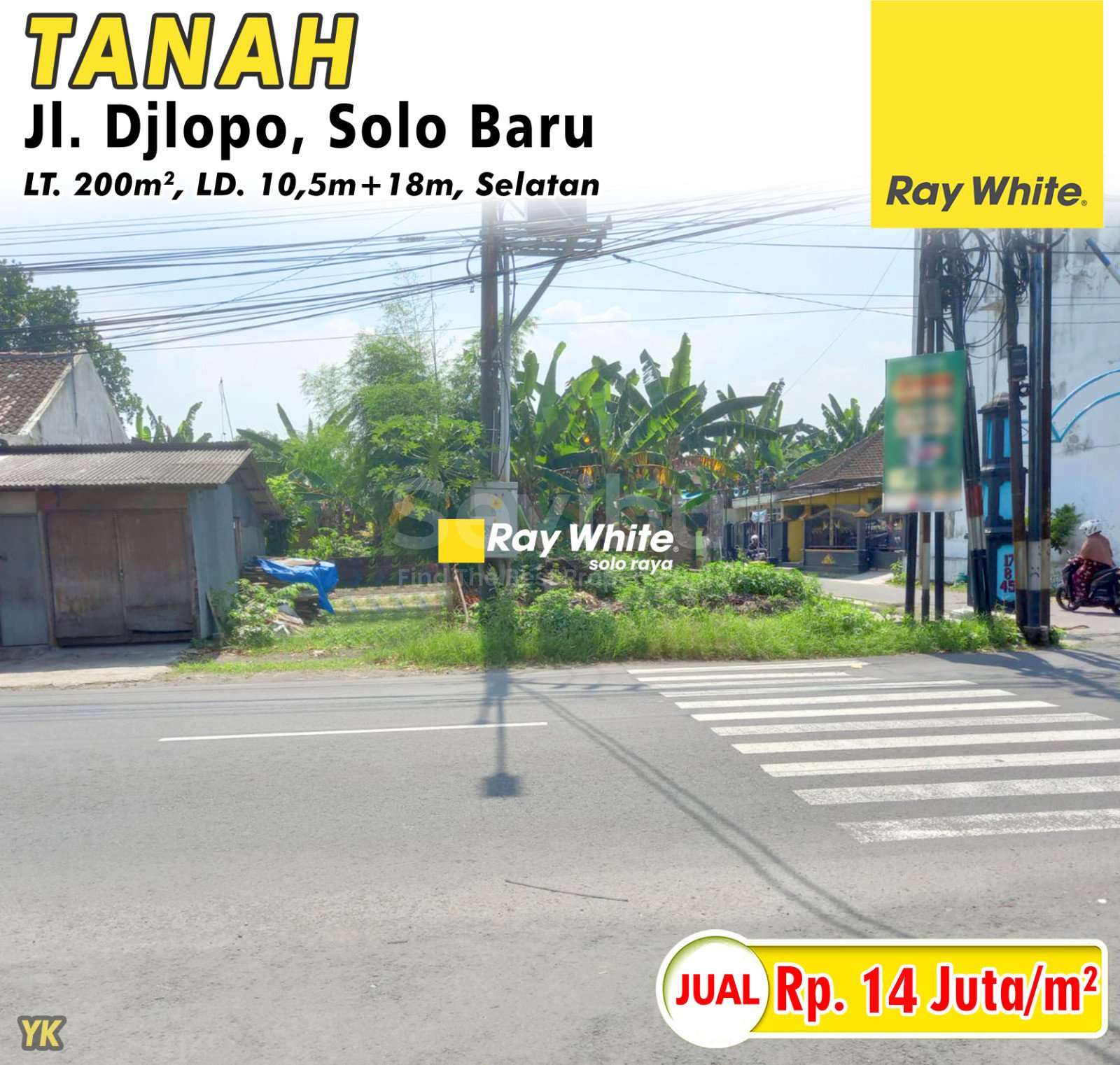 Yanik-Tanah jual jl. djlopo solo baru grogol sukoharjo. HRg 13Jt per m2 revisi jd 14Jt per m2 (pra listing)