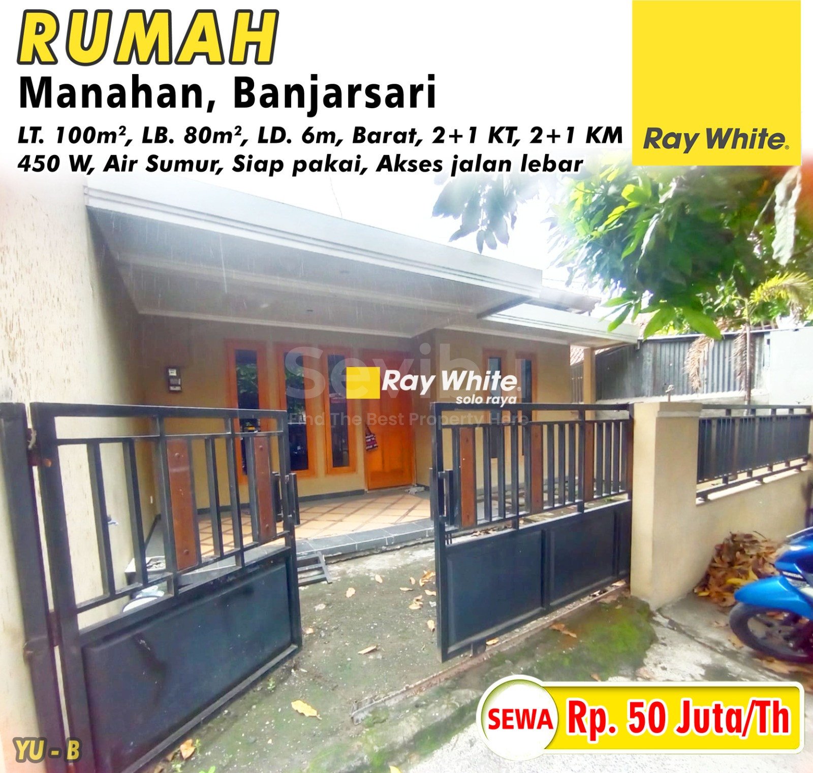 Yuniar-Rumah sewa manahan banjarsari surakarta. Hrg 50jt per th. Grade B (pra listing)