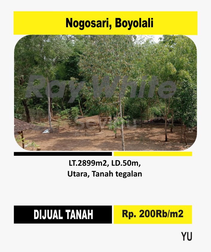 Yuniar-Tanah jual pojok nogosari boyolali. Hrg 200rb per m2