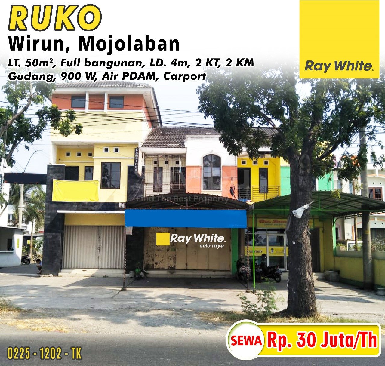 1202. Tatik-Ruko sewa ruko pramuka jl pramuka wirun mojolaban sukoharjo. HRg 30Jt per th (pra listing)
