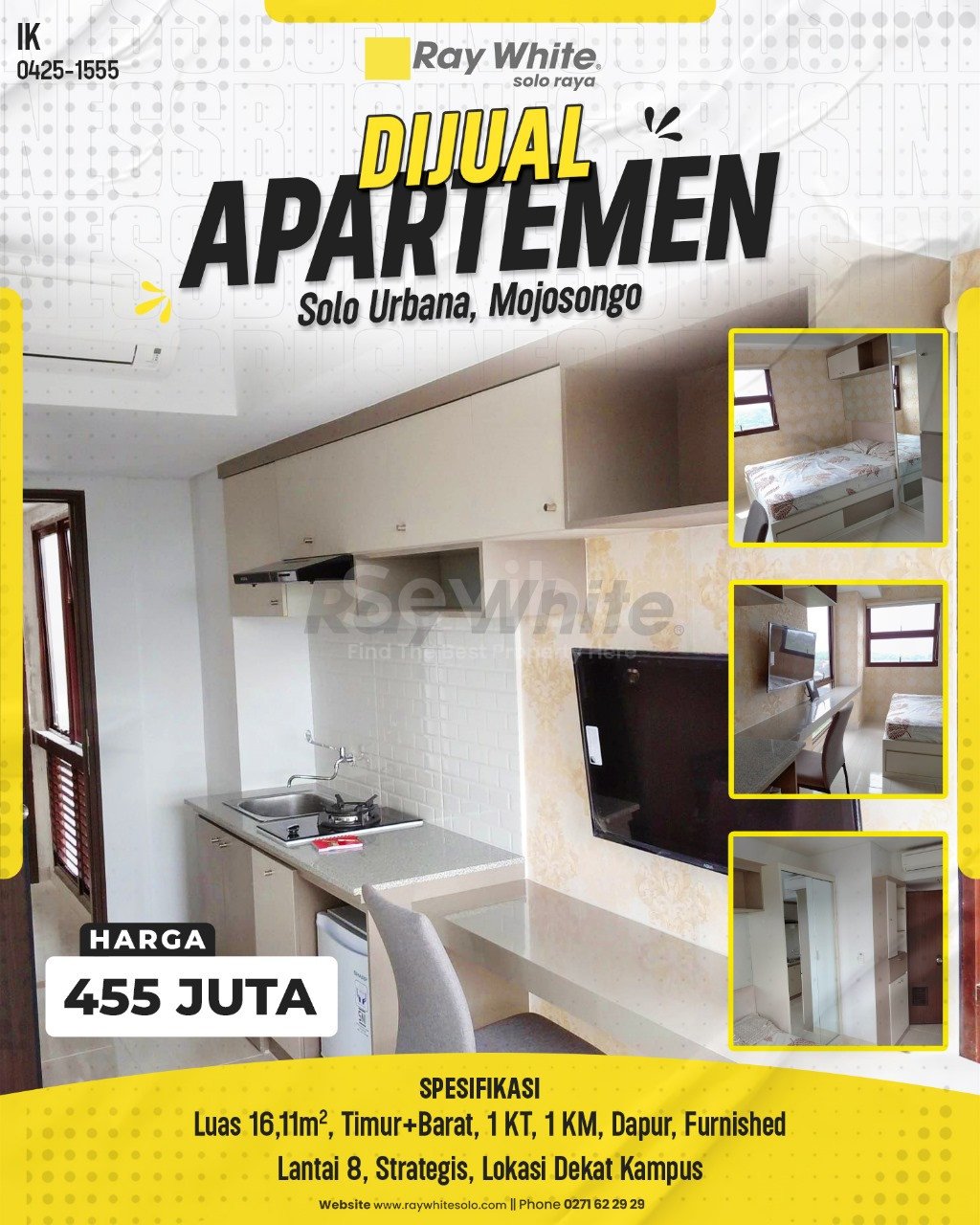1555. Ika-Apartemen Jual Solo Urbana Tower Mojosongo Jebres Surakarta.SHMSRS NIB.44513. HRg 455 Juta