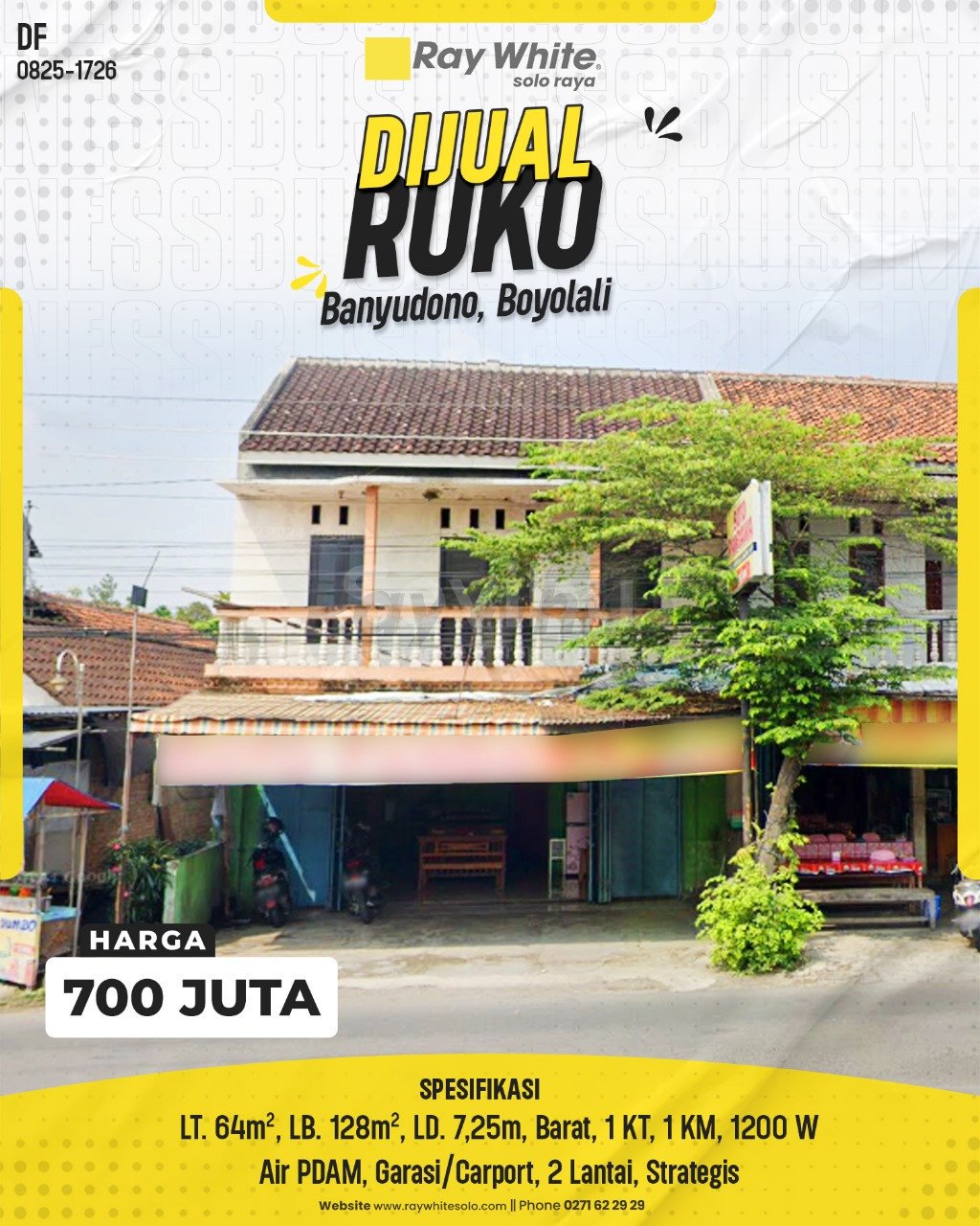 1726. Defri-Ruko Jual Jl. Raya Pengging Dukuh Banyudono Boyolali. HRg 700 Juta (pralisting)