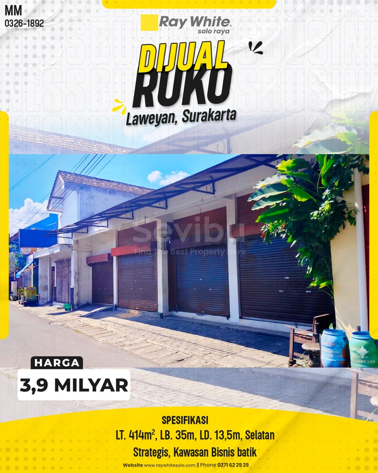 1892. Meme-Rumah Jual Jl. Sido Luhur Kampung batik laweyan Laweyan Laweyan Surakarta. SHM 0420. HRg 3,9 Milyar