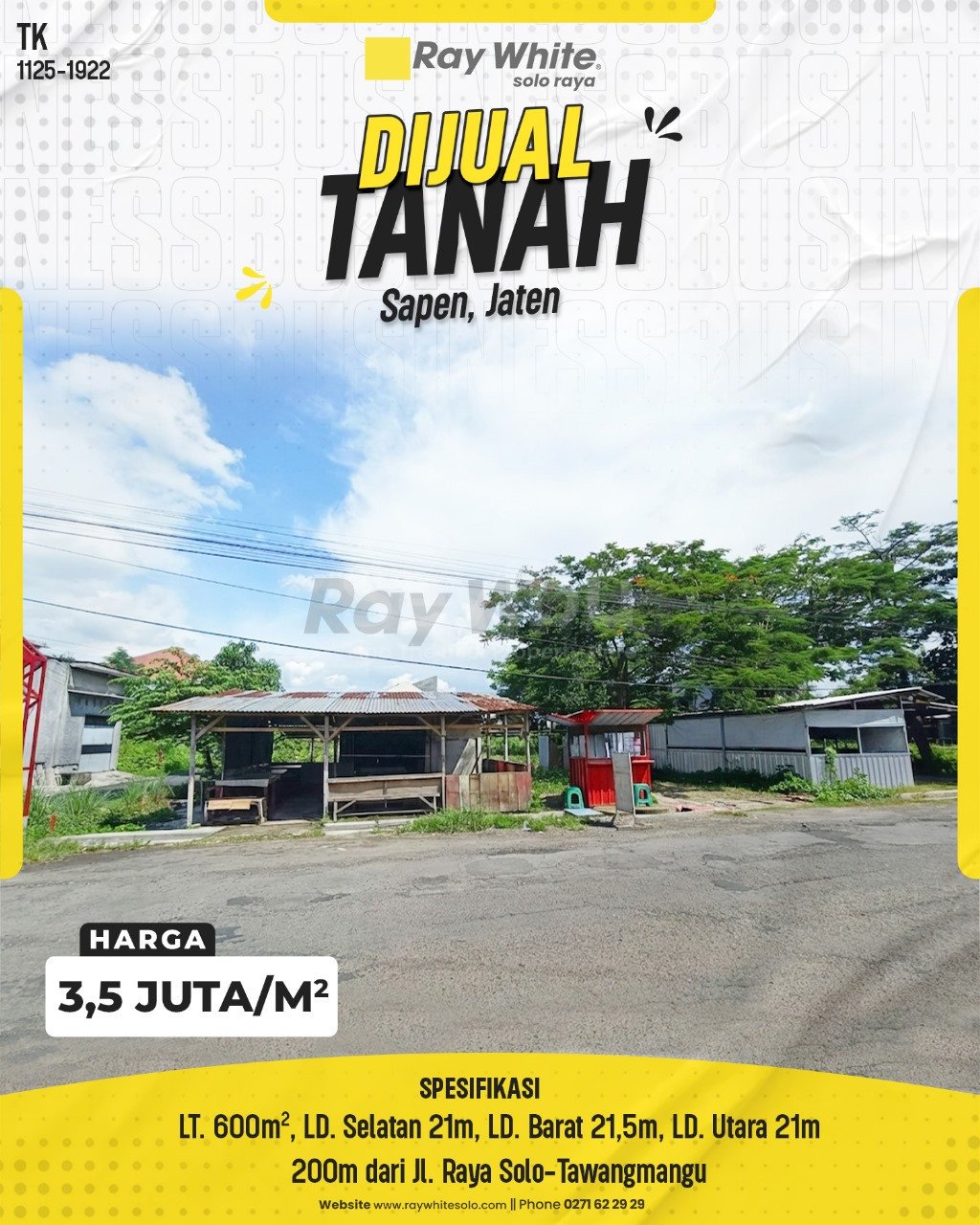 1920. Tatik-Tanah Jual Gang Mandala Sapen Jaten Karanganyar. HRg 3,5 Juta per m2(pralisting)