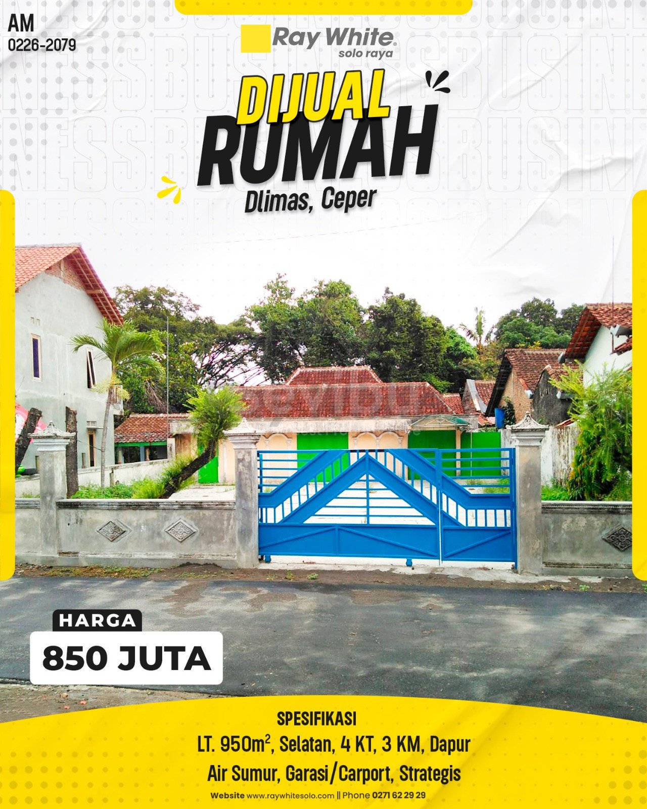 2079. Amrih-Rumah Jual Dlimas Ceper Klaten. HRg 850 Juta (pralisting)