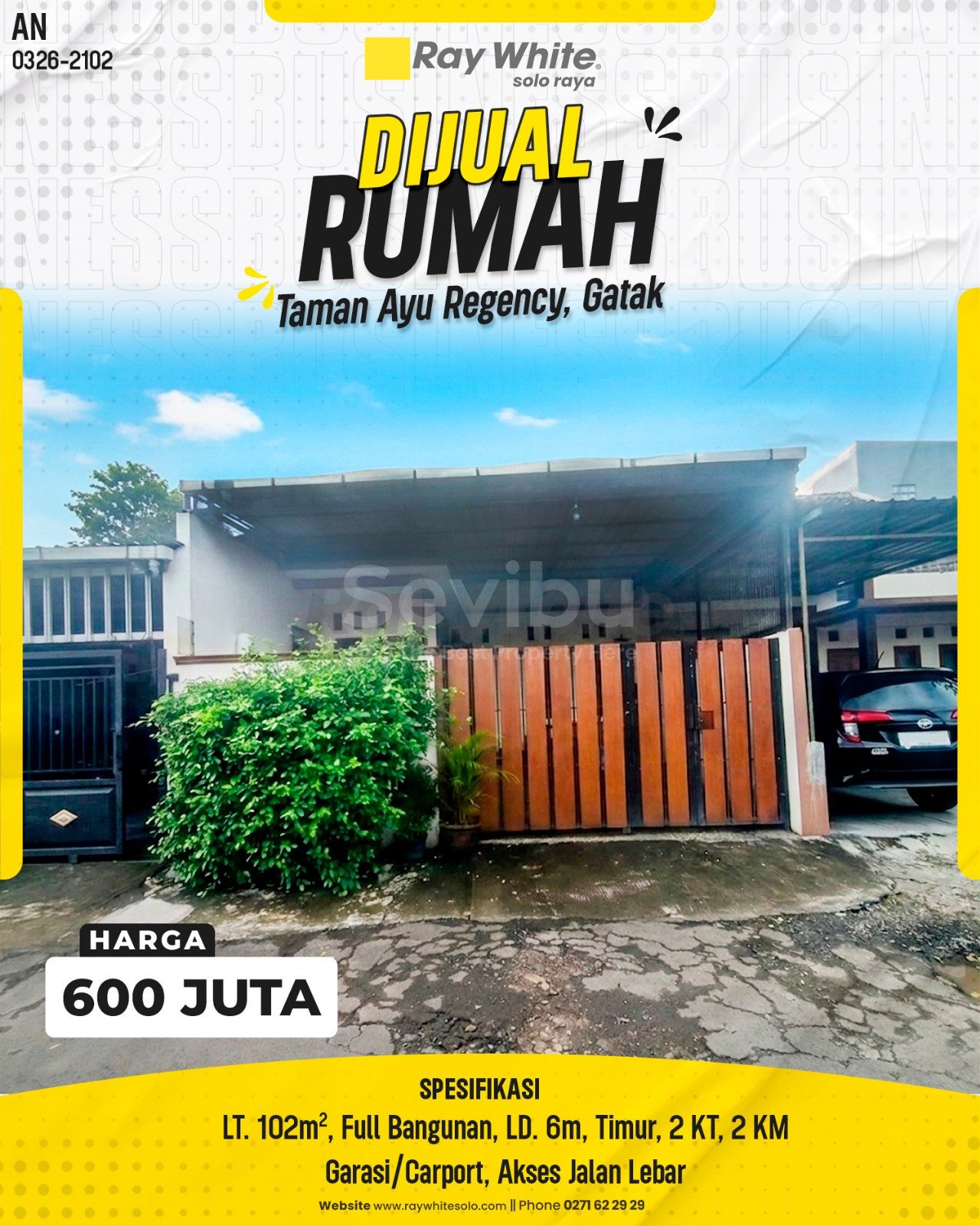2102. Anton-Rumah Jual Perum Taman Ayu Regency Gatak Sukoharjo. HRg 600 Juta (pralisting)