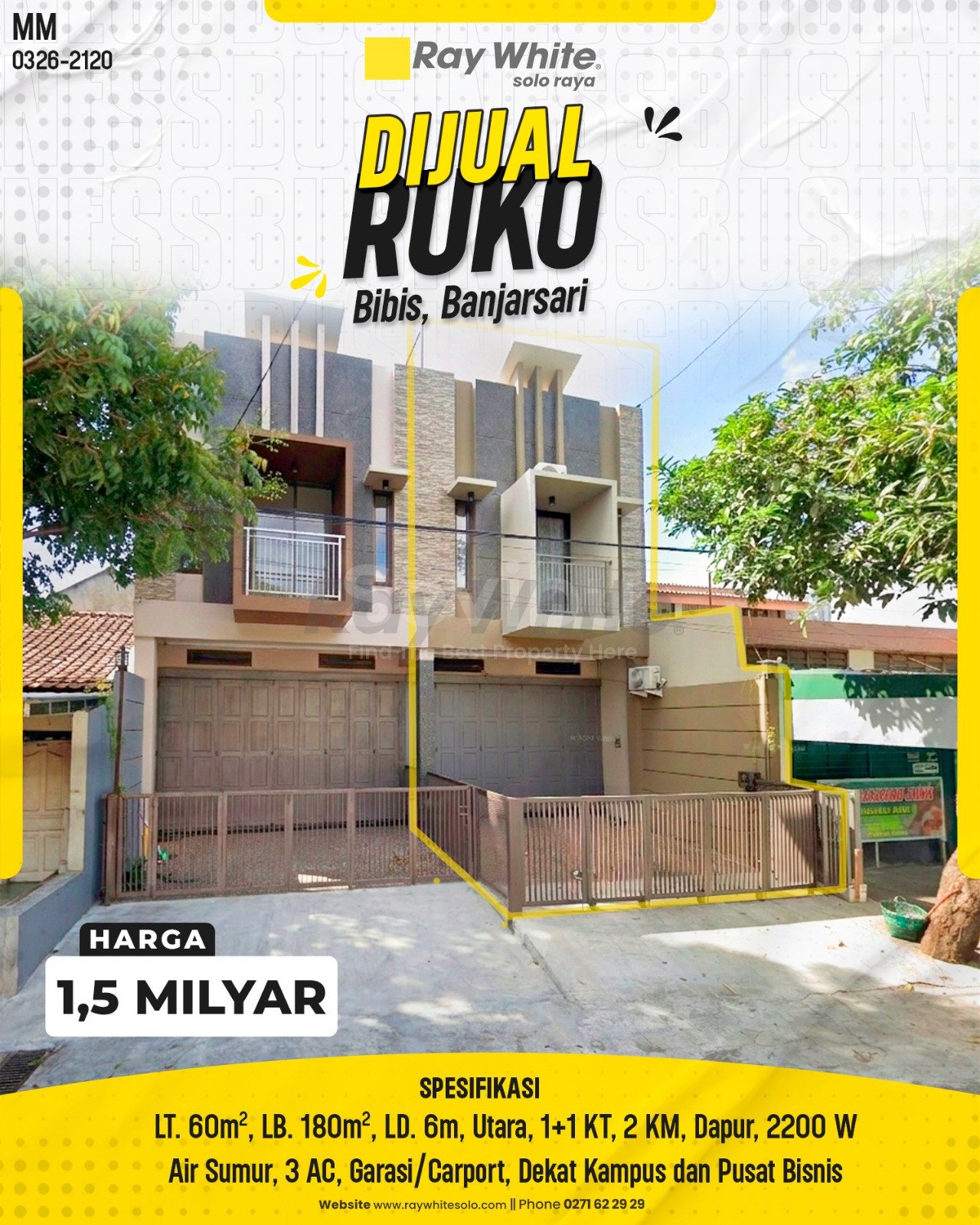 2120. Meme-Ruko Jual Jl. Mr Sartono Bibis Banjarsari Surakarta. HRg 1,5 Milyar(pralisting)