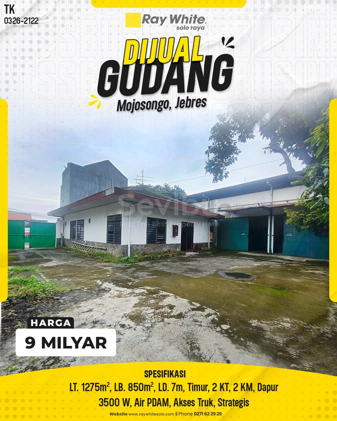 2122. Tatik-Gudang Jual Jl. Brigjend Katamso Mojosongo Jebres Surakarta. HRg 9 Milyar(pralisting)