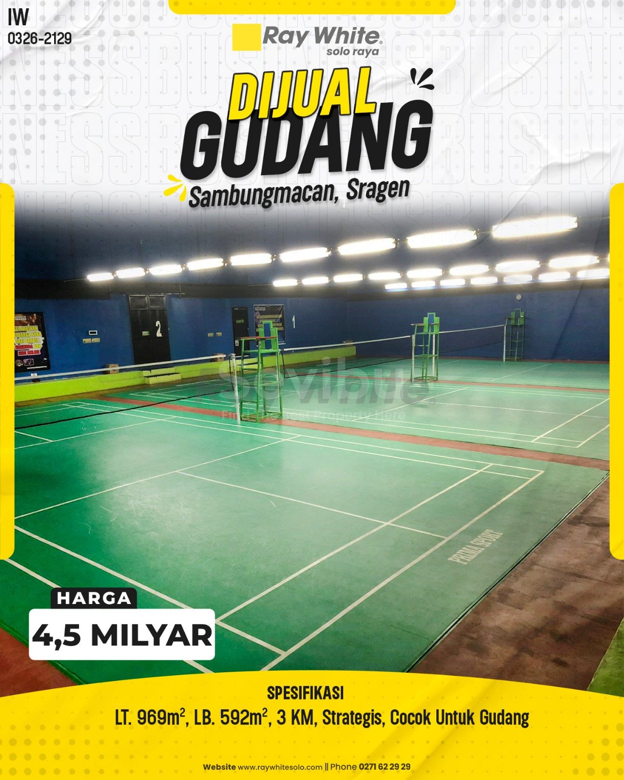 2129. Iwan-Gudang Jual Jl. Raya Sragen-Maospati Sambungmacan Sragen. HRg 4,5 Milyar(pralisting)