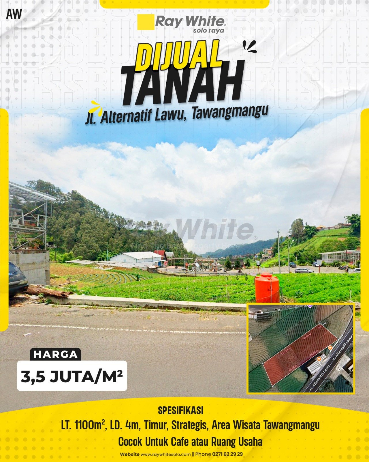 AWan-Tanah jual jl. alternatif lawu tawangmangu karanganyar. HRg 3,5JT per m2 (non listing)