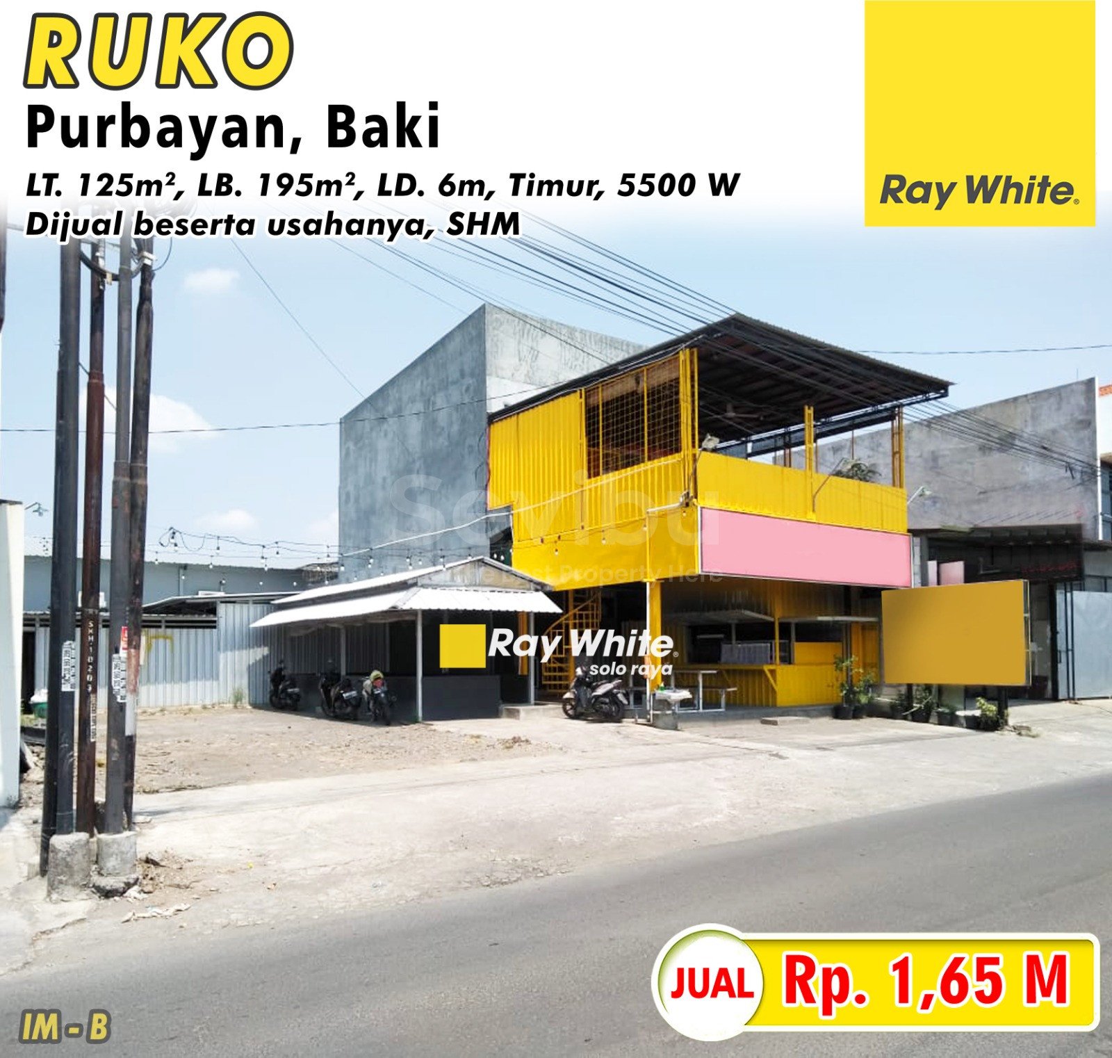 Imam-Ruko jual jl. jetis raya gentan purbayan baki sukoharjo. Hrg 1,65M. Grade B (pra listing)