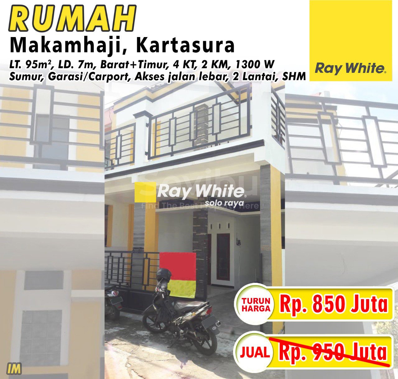 Imam-Rumah jual makamhaji kartasura sukoharjo. SHM 9724. HRg 950Jt turun jd 850Jt