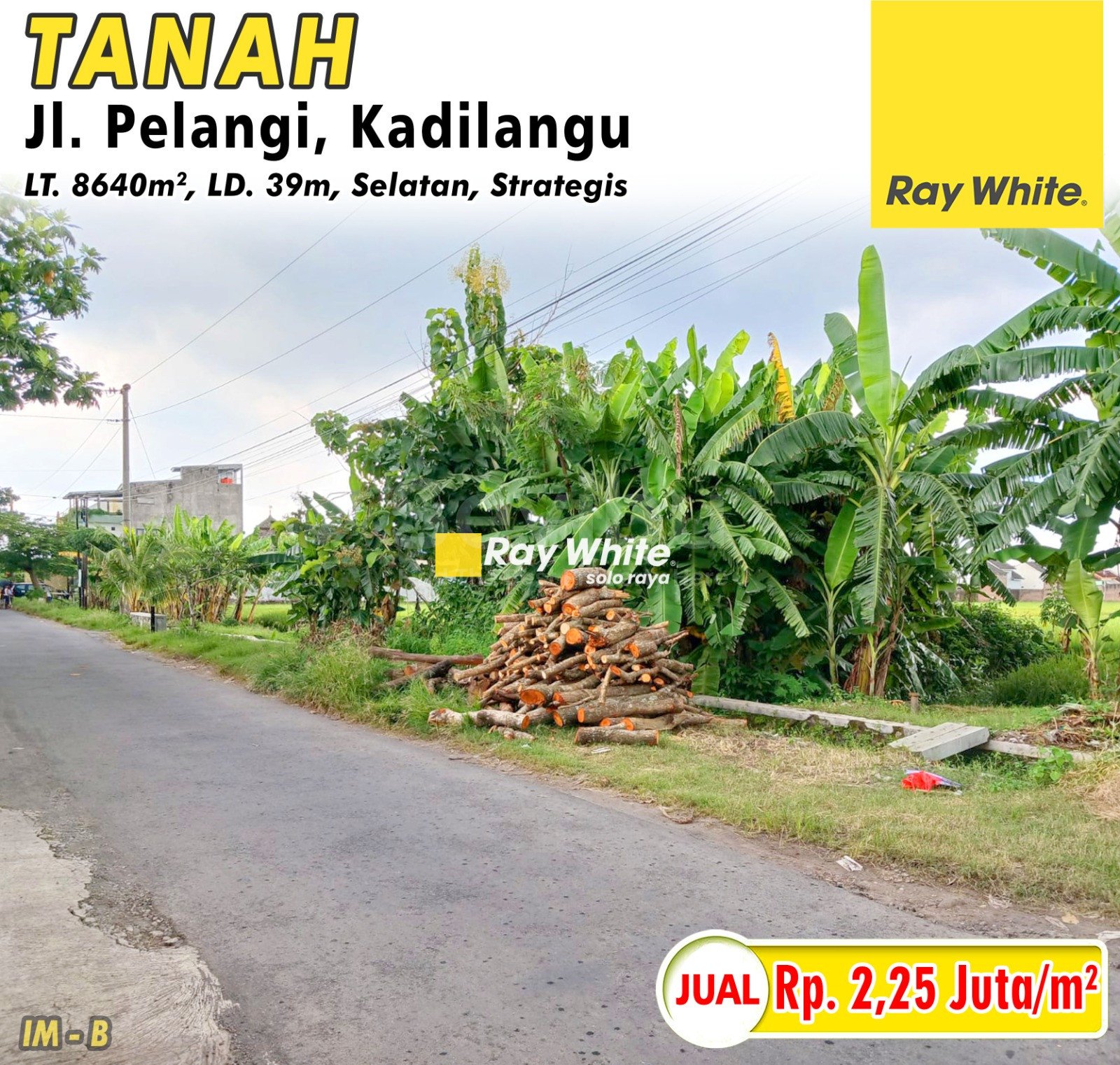 Imam-tanah jual jl. pelangi kadilangu baki sukoharjo. Hrg 2,25Jt per m2. Grade B (pra listing)