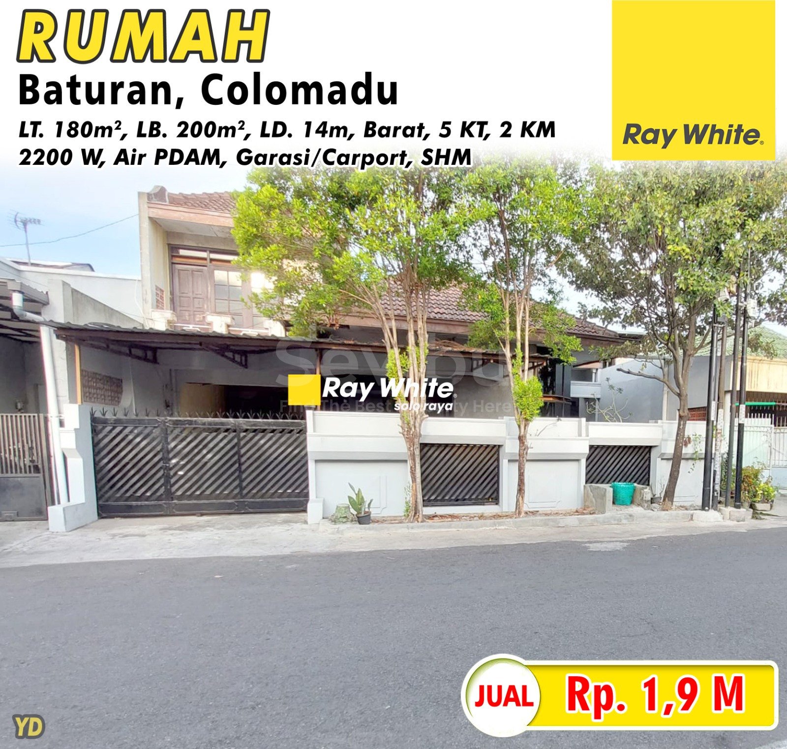 Yudi-Rumah jual jl. mawar raya baturan colomadu karanganyar. SHM 2773. HRg 1,9M (pra listing)