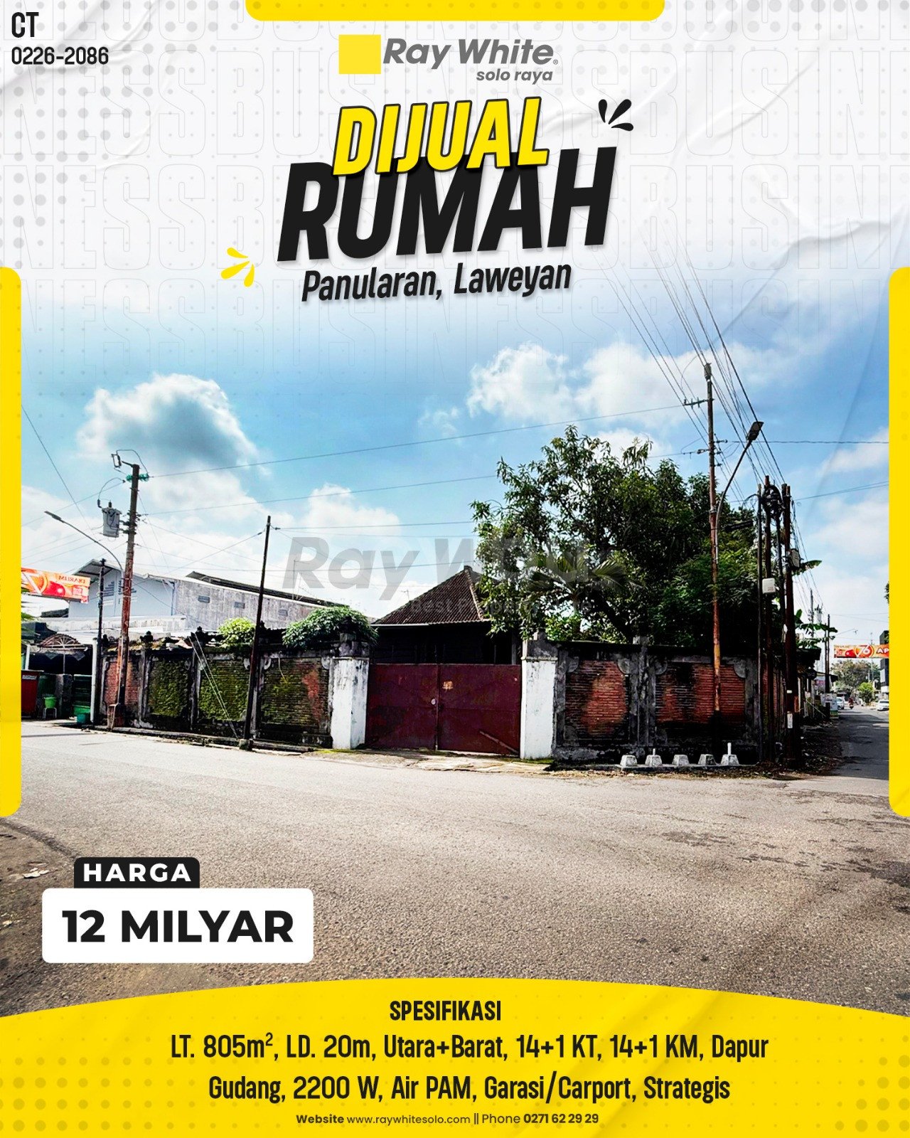 2086. Citra-Rumah Jual Jl. Panularan Panularan Laweyan Surakarta. HRg 12 Milyar (pralisting)