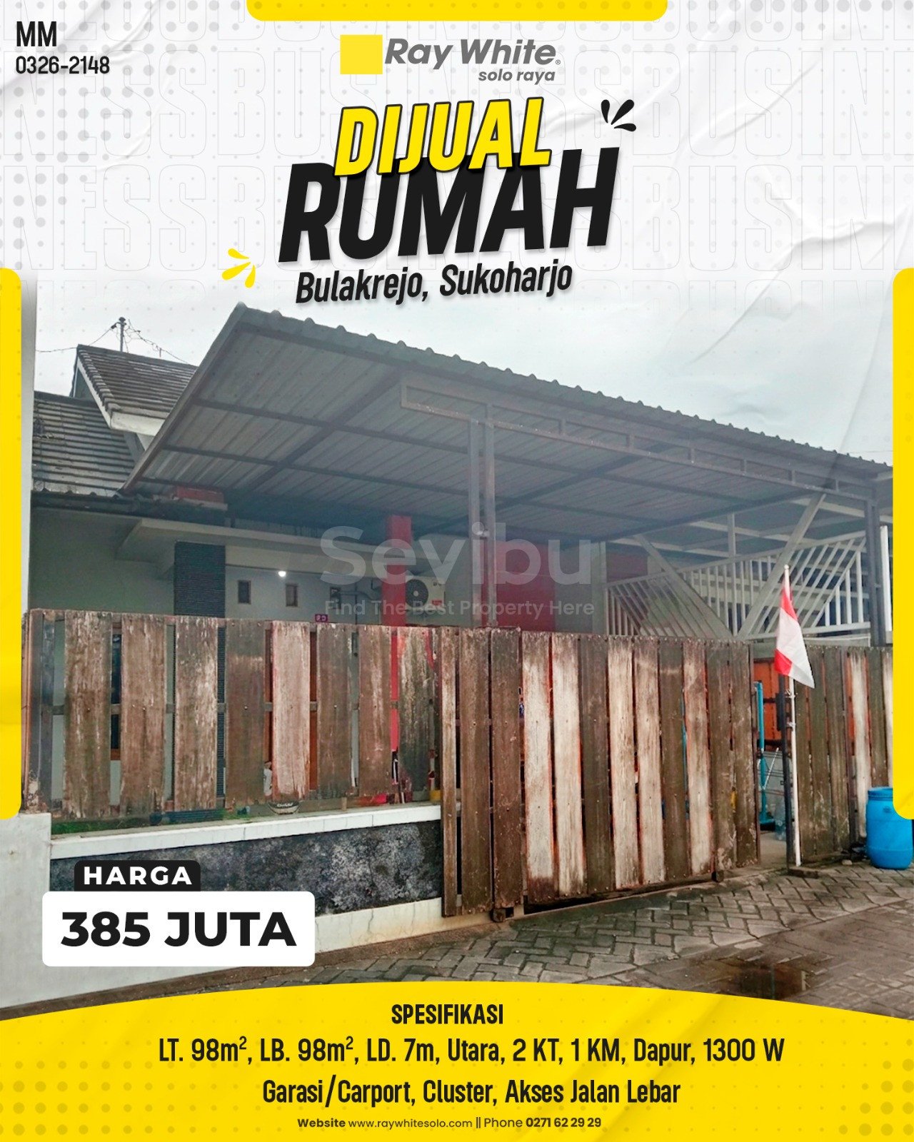 2148. Meme-Rumah Jual Queen Regency Bulakrejo Sukoharjo. HRg 385 Juta (pralisting)