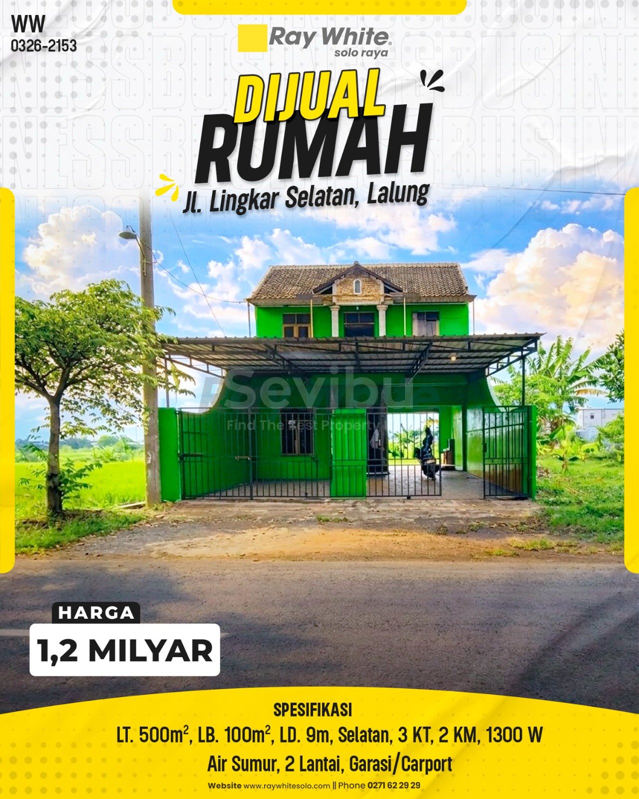 2153. Winny-Rumah Jual Jl. Lingkar Selatan Lalung Karanganyar. HRg 1,2 Milyar (pralisting)