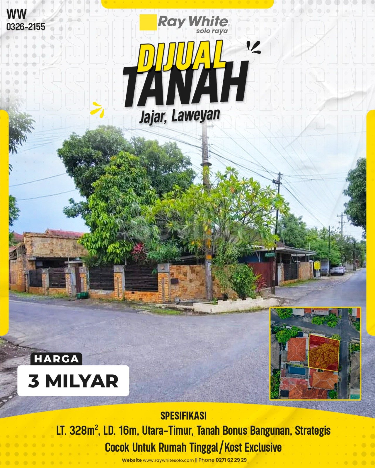2155. Winny-Tanah Jual Jl. Jambu Raya,Jajar Laweyan Surakarta. HRg 3 Milyar (pralisting)
