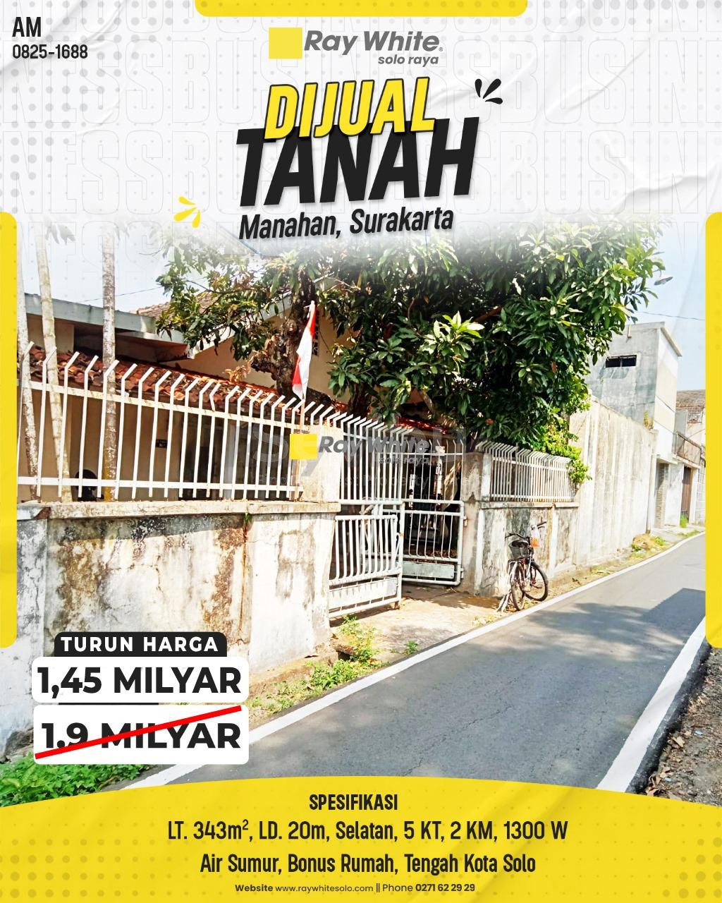 1688.-Amrih-Tanah-Jual-Manahan-Mangkubumen-Banjarsari-Surakarta.-SHM-1239.-HRg-19-Milyar-turun-jd-1450M