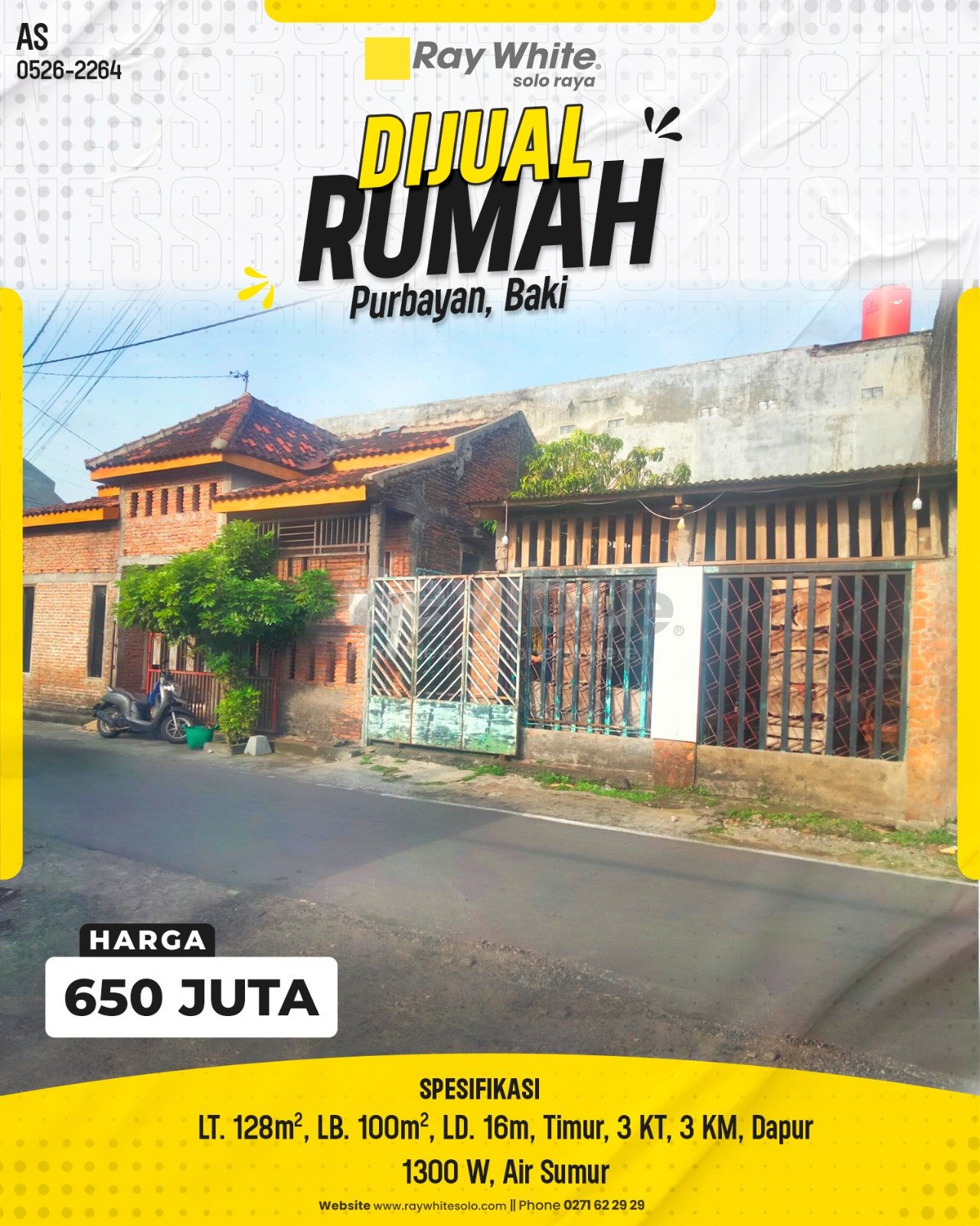 2264. Anas-Rumah Jual Jl. Mangesti Purbayan Baki sukoharjo. HRg 650 Juta (pralisting)