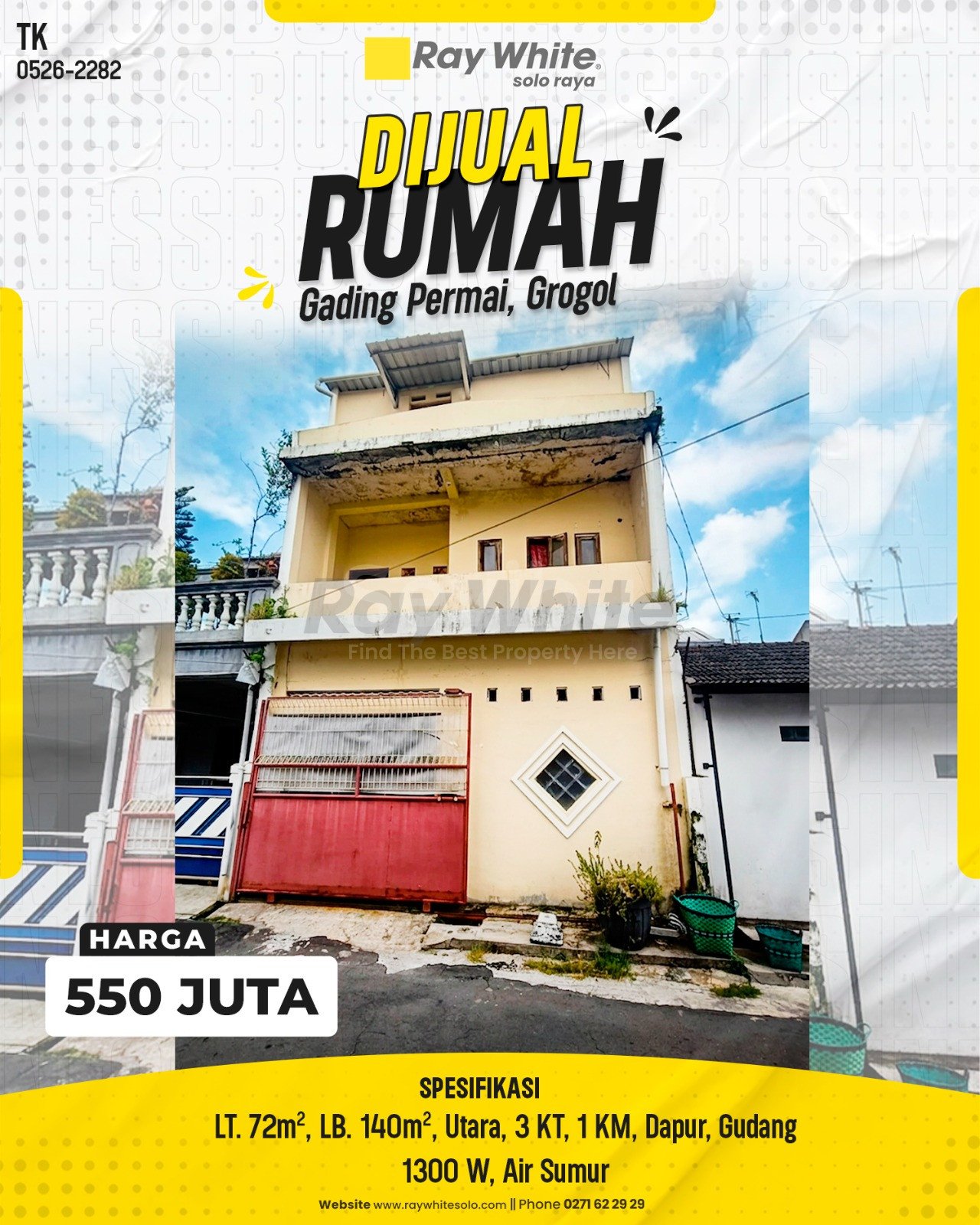 2282. Tatik-Rumah Jual jl. Pringgodani Gading Permai Grogol Sukoharjo. HRg 550 Juta (pralisting)