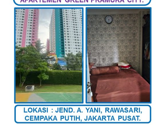 Jual Cepat Apartemen Green Pramuka City 2 BR full furnished di Jakarta Pusat