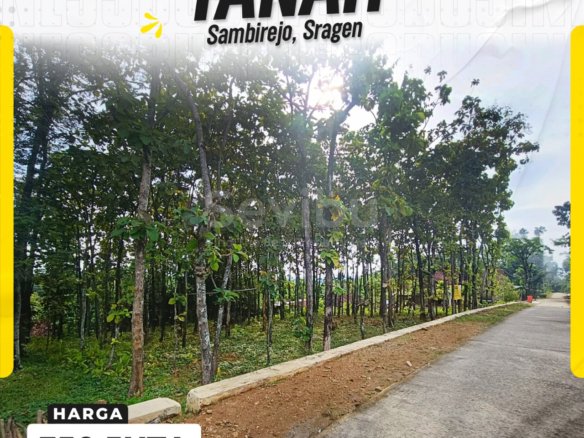 Dijual Tanah Istimewa Lebar Depan 38m di Sambirejo Sragen