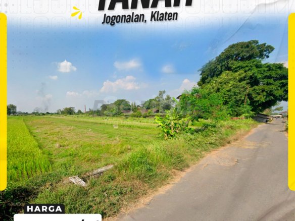 Tanah Luas Strategis Zona Industri Pinggir Jalan Aspal di klaten