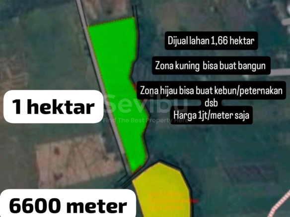 DIjual tanah 16600 meter di pacet mojokerto dengan zona hijau-kuning