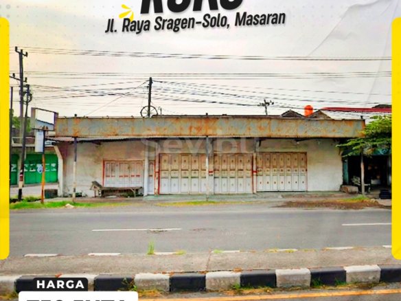Ruko Strategis LD 15m Pinggir Jalan Raya Utama Sragen-Solo di Masaran