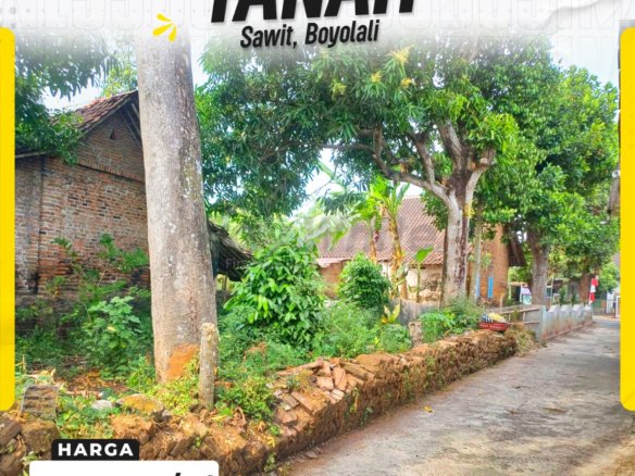 Tanah Pekarangan Hadap Barat SHM Harga 900 Ribu/m² di Boyolalii Sawit