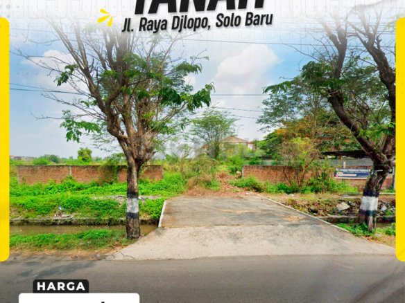 Tanah Komersial Hadap Utara Strategis Tepi Jl. Raya Djlopo Solo baru
