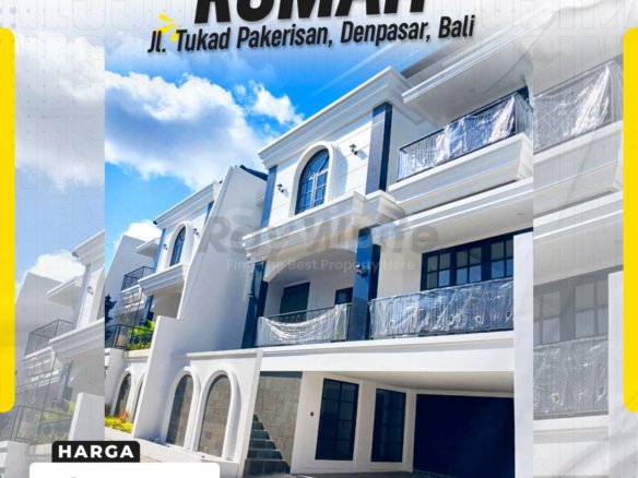 Rumah Mewah Modern 3 Lantai di jl. tukad pakerisan, denpasar bali